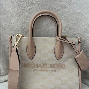 Michael Kors Cream and Tan Satchel